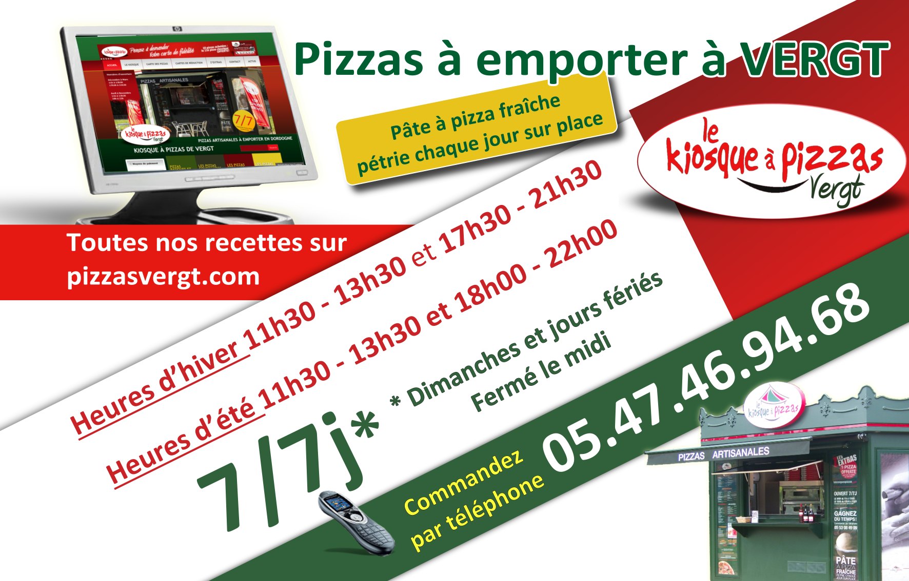 Création Graphique - encarts publictaire journal - kiosque a pizzas-2015