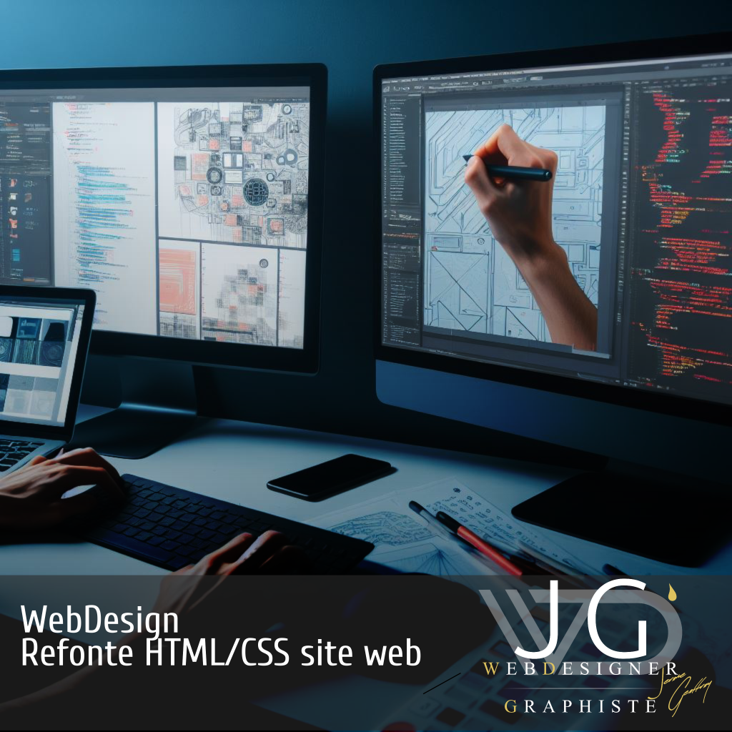 Webdesigner en train de travailler à la refonte du design d'un site web"